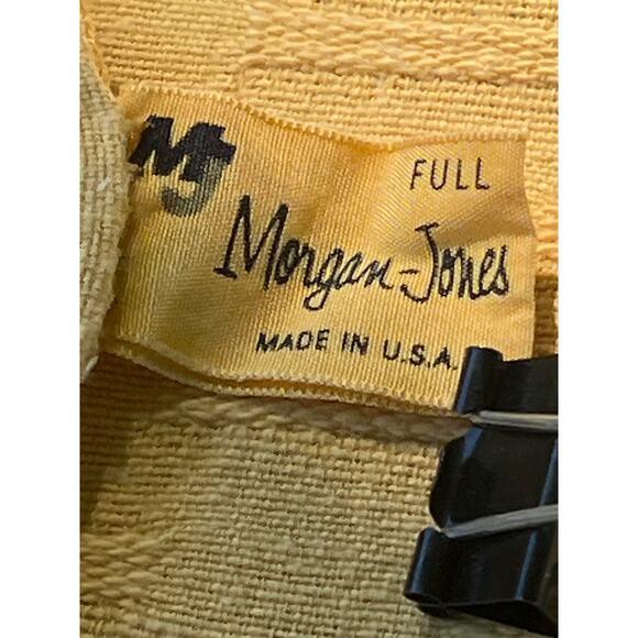 Vtg Morgan-Jones Bedspread Coverlet Full Goldenrod Yellow Lightweight Farmhouse - Picture 10 of 11